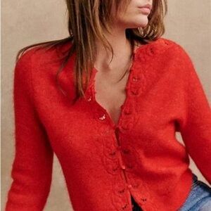 ISO Sezane Ysaline Red Cardigan